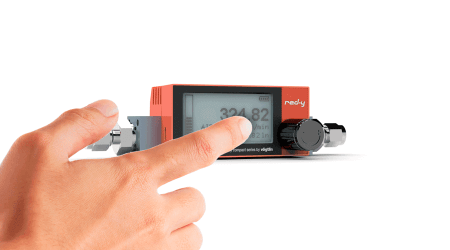Battery Powered Digital Mass Flow Meters for Gases red-y compact series with touch display