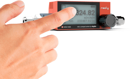 Batteriebetriebene digitale Durchflussmesser für Gase mit Touch-Anzeige