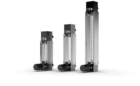 Variable Area Flowmeters (VA-Flowmeters) for Gases V-100 with 3 different tube sizes