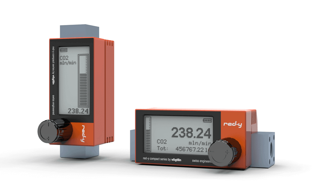 Battery powered digital Mass Flow Meter red-y compact series