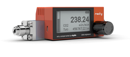 Battery Powered Digital Mass Flow Meters for Gases with Touch Display and USB-Interface