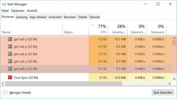 get red-y und Windows 10