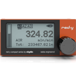 Battery powered digital mass flow meter red-y compact series with touch interface