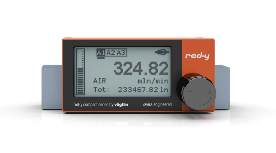 Battery powered digital mass flow meter red-y compact series with touch interface