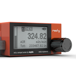 Battery powered digital mass flow meter red-y compact series with touch interface